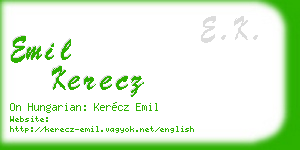 emil kerecz business card